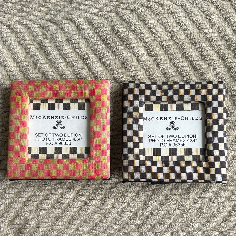 MacKenzie-Childs Pink and Black Checkered Frames